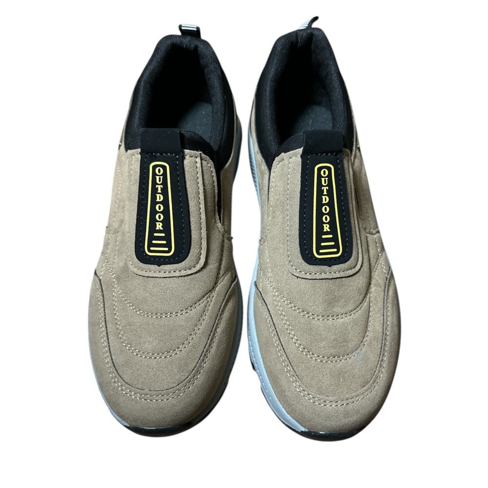 Outdoor Casual Slip On Walking Shoes for Women Size 39 or US 7.5 Khaki + Black